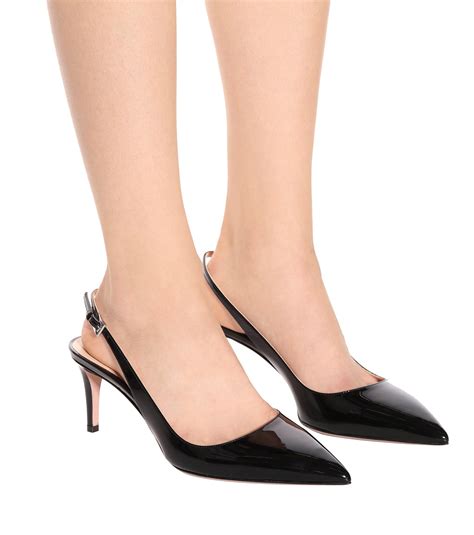 prada slingback heels|black patent leather slingback pumps.